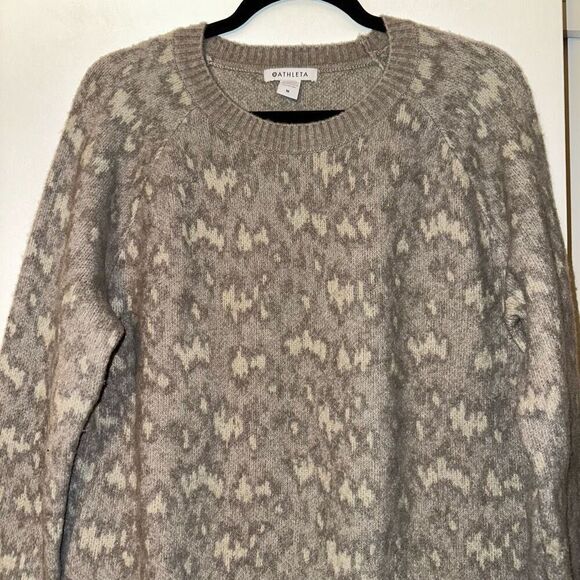 Athleta Hawthorne Wool Blend Cheetah Print Sweater Medium - Picture 3 of 14